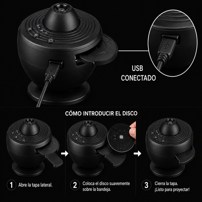 Proyector de galaxia 12 en 1con rotación 360º